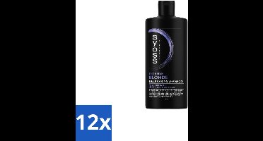 12 x Syoss Blonde Shampoo 440 ml - Blond Haar - Koel Blond - Gele Ondertoon - Kleurintensiteit - Blonde Boost