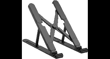 WiWU Laptop Standaard Universeel - Ultra-Lichtgewicht - Ergonomisch Verstelbaar & Inklapbaar - Anti-Slip Bescherming - Voor 10-16 inch Laptops - Zwart