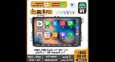 Multimedia Car Stereo – Autoradio – Navigatiesysteem – Touchscreen Radio – Inbouw Radio 22,86 cm – 9 Inch IPS Display – Android 14 Met Draadloze CarPlay & Android Auto