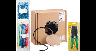 CAT 6A outdoor netwerkkabelset, U/UTP, zwart