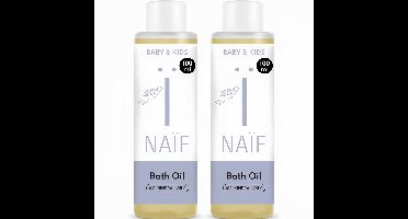 Naïf - Milde Badolie Voordeelset - Baby's & Kinderen - met Natuurlijke Ingrediënten - 2x100ml