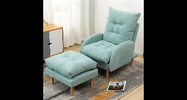 Relaxfauteuil – Verstelbare Fauteuil – Ligstoel – Sta-op Stoel – Relaxstoel – Met Voetenbank – 3 Verstelbare Posities – Draagkracht Tot 150 kg