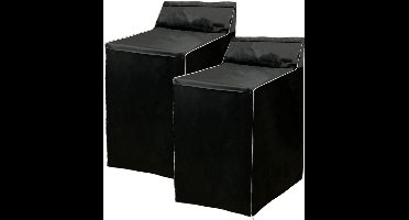 Set van 2 hoezen voor wasmachine en droger, draagbare hoezen met ritssluiting, stof- en waterdicht, geschikt voor de meeste wasmachines en drogers met bovenlader (zwart)