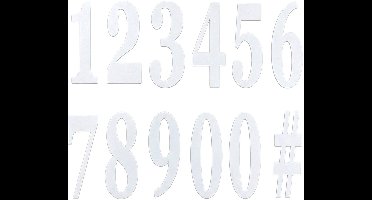 CHAKS - 12 witte zelfklevende cijfers 14 cm voor feestdecoratie