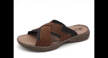 Rieker Heren Slipper - 21493-22 Cognac/Blauw - Maat 46
