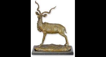 EEN BRONZEN BEELD VAN EEN AFRIKAANSE KUDU