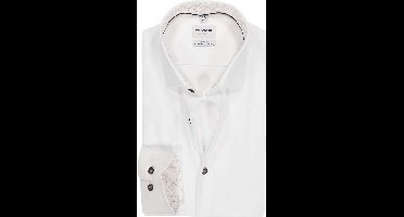 OLYMP 24/7 Level 5 body fit overhemd - twill - wit - Strijkvriendelijk - Boordmaat: 39