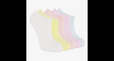 5 paar kinder sneakersokken pastel - Roze - Maat 27/30