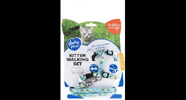 Duvoplus - Uitlaatriem Voor Dieren - Kat - Kitten Wandelset Kitty Cat 15-25cm / 8mm-125cm Gemengde Kleuren - 1st