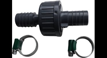 PVC terugslagklep met tule 13 mm + 2 Slangklemmen