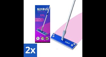2 x NIMBUS – Vloerwisser XXL – Telescoopsteel – 40 cm - Vloerreiniger - Vloerdoek - Schoonmaken - Droog Reinigen - Laminaat Reinigen