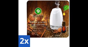 2 x Air Wick Essential Mist - Starterkit - Edelhout - 20ml - Geurverspreider - Essentiële Oliën - Kostbaar Hout - Geurdiffuser - Luchtverfrisser