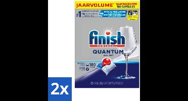 2 x Finish Powerball - Quantum All in 1 - Vaatwastabletten - 180 Tabletten - Vaatwascapsules - Diepe Reiniging - Glans - Vaatwasser - Finish Quantum