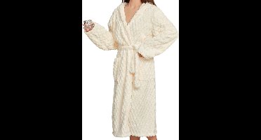 Luxe Beige Badjas met 3D-Textuur — Rustgevend & Warm