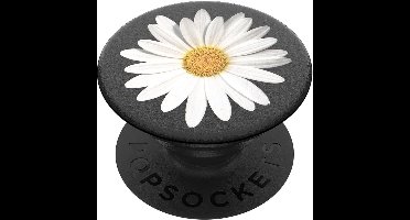 Telefoonstandaard en Grip voor Smartphones en Tablets met Verwisselbare Bovenkant - Wit Bloemdesign