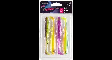 Fox Rage Slick Shad UV Mixed Colour Pack – 4 Stuks UV GP; SD; PR; BB; BF 13cm UV GP; SD; PR; BB; BF