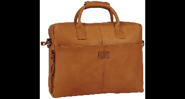 Mustang San marino Laptoptas Elegante Zakelijke Businesstas tot 15 Inch Aktetas van Leer Cognac