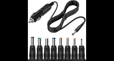 Universele 12V Auto Adapter met 8 Koppelingen (5.5x2.1mm) voor DVD, GPS en Tablets