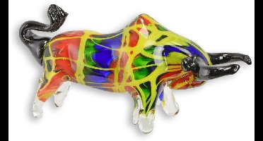Stier - Glazen beeld - Murano stijl - 10,8 cm hoog