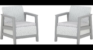 Keter Scandi Linea Loungestoel - 2 stuks - Lichtgrijs