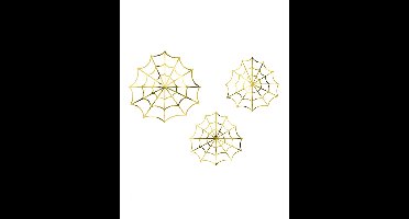 PARTYDECO - 3 gouden metallic spinnenweb papieren decoraties