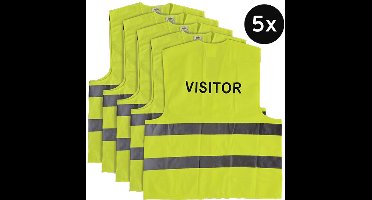 Mexxo - 5 stuks - Visitor hesje geel - Veiligheidshesje geel - one size - reflecterend
