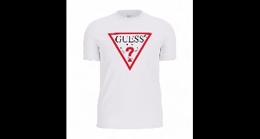 Guess Wit T-shirt met driehoekig logo