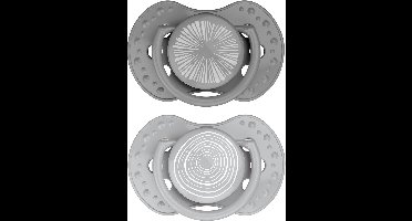 Difrax LOVI Dynamische Fopspeen - 0 tot 6 Maanden - Grijs - 2 Stuks