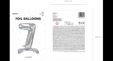 Zilver 7 staande folieballon 70cm