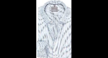 OLYMP Luxor comfort fit overhemd - structuur - lichtblauw - Strijkvrij - Boordmaat: 46