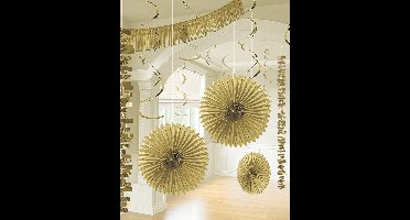 RIETHMULLER - 18-delige Gouden Papieren Decoratieset voor Verjaardag en Bruiloft