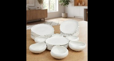 CLVP® Serviesset 6 Persoons - Serviessets - Bordenset - Chique Bordenset - Porselein