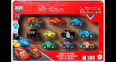 Disney en Pixar Cars Mini Racers 10-pack - set van 10 speelgoedvoertuigen uit de film