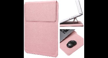 Leren laptoptas, laptophoes, laptopkoelstandaard voor laptops van 14 inch, Geel