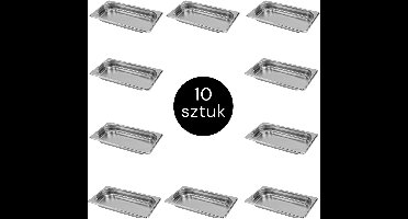 MEGA-M Gastronorm - GN 1/3 Set van 10 stuks - 325x176x40 mm - Roestvrij Staal