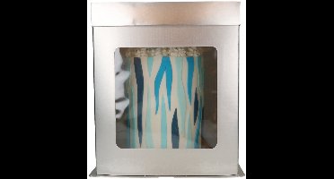 FunCakes Taartdoos Hoog - met Venster - Zilver - 26x26x 29,4 cm - Cakedoos