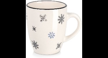 Mok Keramiek Sneeuwvlok 350 ml - Koffiemok - Theebeker - Koffie - Beker