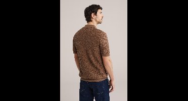 Van Gils Heren regular fit gebreide polo met structuur