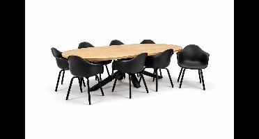 Tuinstoel Montreux zwart/zwart met ovaal 280 cm