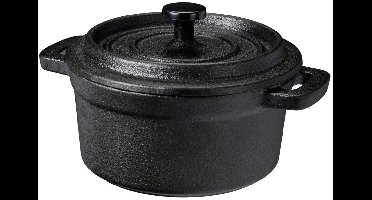 Cookinglife Serveerpan Gietijzer Ø 10 cm - Zwarte Tapas Pan - Ideaal voor warme dips en sauzen - Stevig en compact ontwerp - Gietijzer - 100 x 75 mm - Servies - Voor op tafel