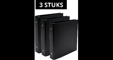SOHO - Ringband A5 - 17-rings - O-mechaniek - 40 mm Rug - Zwart - 3 Stuks