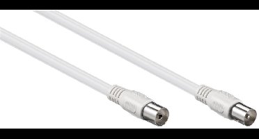 IEC (m) - IEC (v) coaxkabel | >85 dB | CCS | recht | wit | 5 meter