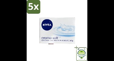 5 x Nivea – Zeep – Creme Soft – 100 g - Grootverpakking - Zeep Voor Huid - Zachte Reiniging - Crème Zeep - Huid Verzorging - Zeep Voor Handen