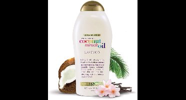 OGX Extra Creamy Coconut Miracle Oil Body Lotion – Ultra Hydratatie met Vanille, Sneldrogende Lotion voor Alle Huidtypes, Parabenenvrij, 577ML