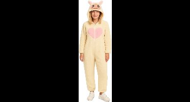 Labubu Onesie Crème Volwassenen Hartje - Maat 42