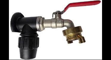 Deltaline Buitenkraan 1″ – Messing Geka Aansluiting, PP Muurplaat & 40 mm Tyleen (Gemonteerd met Teflontape)