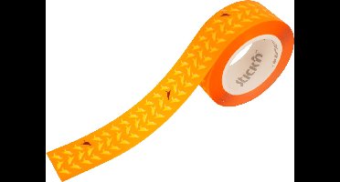 Stick'n Washi Tape - Oranje - 16mm Breed - 10 Meter Rol - Vogelprint