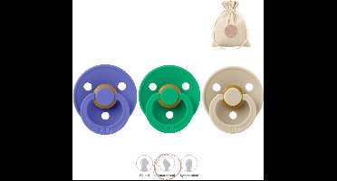 BIBS fopspenen anatomisch maat 1: grape, cactus en vanilla + BolleToet speenzakje