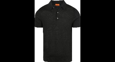 Suitable Polo Merinowol Zwart - Maat M - Heren - Polo shirt Heren met Korte mouw