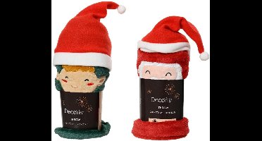 Decoris kerst deken voor kinderen 100x70cm rood polyester.